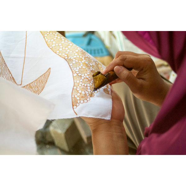 Ebern Designs " Woman Making Batik Design " on Canvas Wayfair